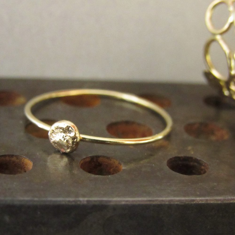 Gold Ring - Thin handmade Gold band - Minimalist Style, girls gift